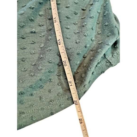Daniel Rainn Teal short sleeve texture blouse medium poly/rayon Lace Cotton - Picture 8 of 9